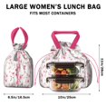 thumbnail image 5 of Pioneer Flower Floral Print Pattern Drawstring Lunch Bag Women - Drawstring Lunch Bag Insulated for Work Office - Stain-Resistant Large Lunchbags for Women with Multi-Pockets, 5 of 6