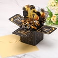 thumbnail image 6 of Uxcell 80th Birthday Card, Pop-Out Birthday Card with Greeting Card and Envelope for Women Girl Gift, Black Gold, 6 of 6