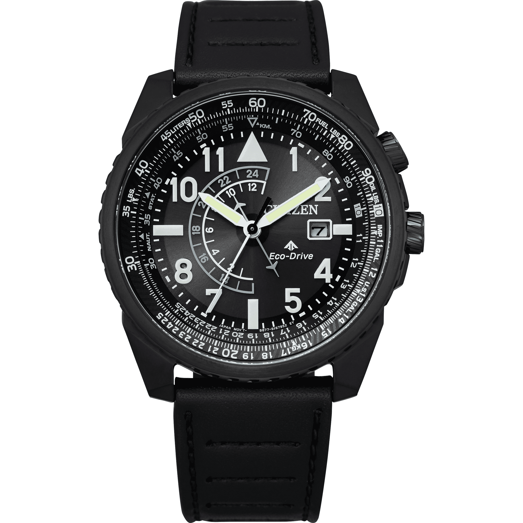 Citizen Men s Eco Drive Promaster Nighthawk Black Leather Strap Watch BJ7135 02E Walmart