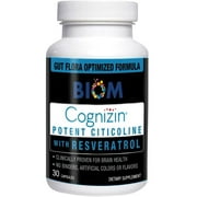 Cognizin Citicoline + Resveratrol. Clinically-Proven Combination to Support Brain Functions & Boosts Brain Energy- Focus, Attention & Cognition. Free of Gluten, Soy, Dairy, GMO. 100% Vegan (30 caps)