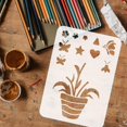 thumbnail image 3 of Handprint Plant Painting Stencil 8.3x11.7inch Large Flowerpot Stencil Reusable Flowers Butterflies Bees Drawing Template Star Heart Triangle Pattern Stencil for Home DIY Crafts Decor for DIY, 3 of 7