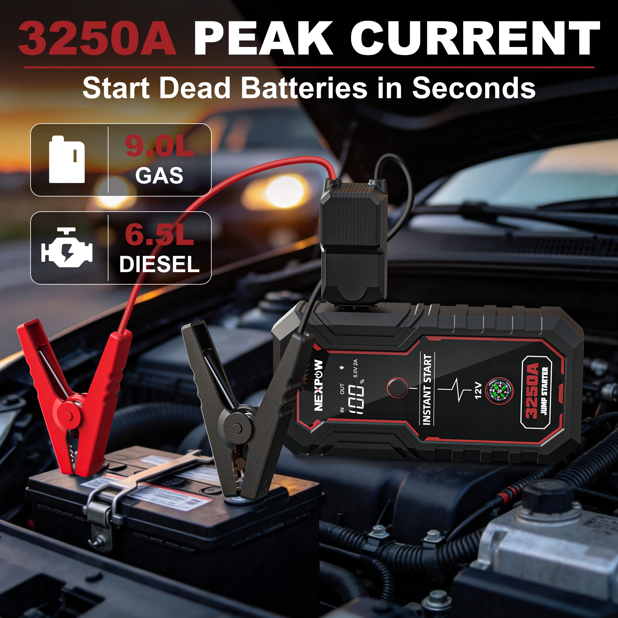 Nexpow 3250A Portable Jump Starter Power Bank photo 2
