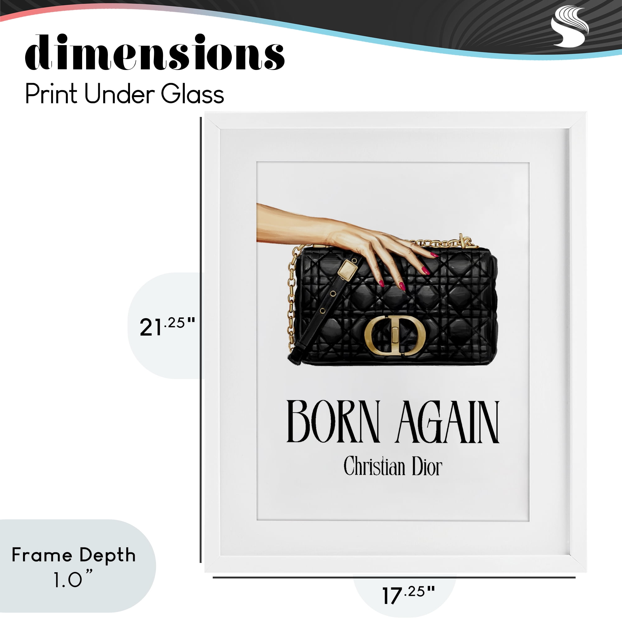 Stupell Industries Born Again Christian Luxury White Framed Print Under Glass, design by Ziwei Li