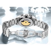 GUANQIN Automatic Self-Winding Watch Men Stainless Steel Leather Waterproof Business Mechanical Sapphire Wristwatch Day Date Multifunction