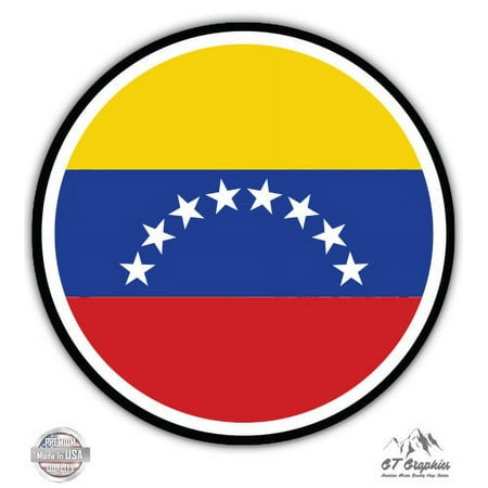 Venezuela Flag - 3" Vinyl Sticker - For Car Laptop I-Pad Phone Helmet Hard Hat - Waterproof Decal