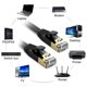 thumbnail image 3 of Cable Ethernet, para red LAN Gigabit Cat 7, cable de conexión RJ45 de alta velocidad, plano, 10 Gbps, 600 Mhz, para PC, color negro, 3 of 5