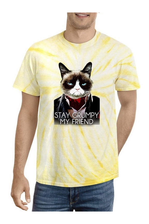 Stay Grumpy. Grumpy Cat Tie-Dye Cyclone Men -, Male XX-Large
