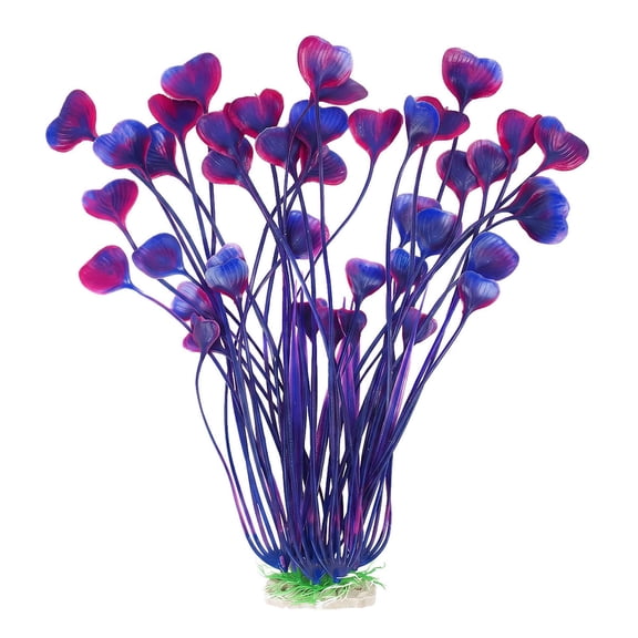 Deago 15.7 Inch Large Aquarium Plants Artificial Plastic Fish Tank Plants Decoration Ornament for Fish, Purple