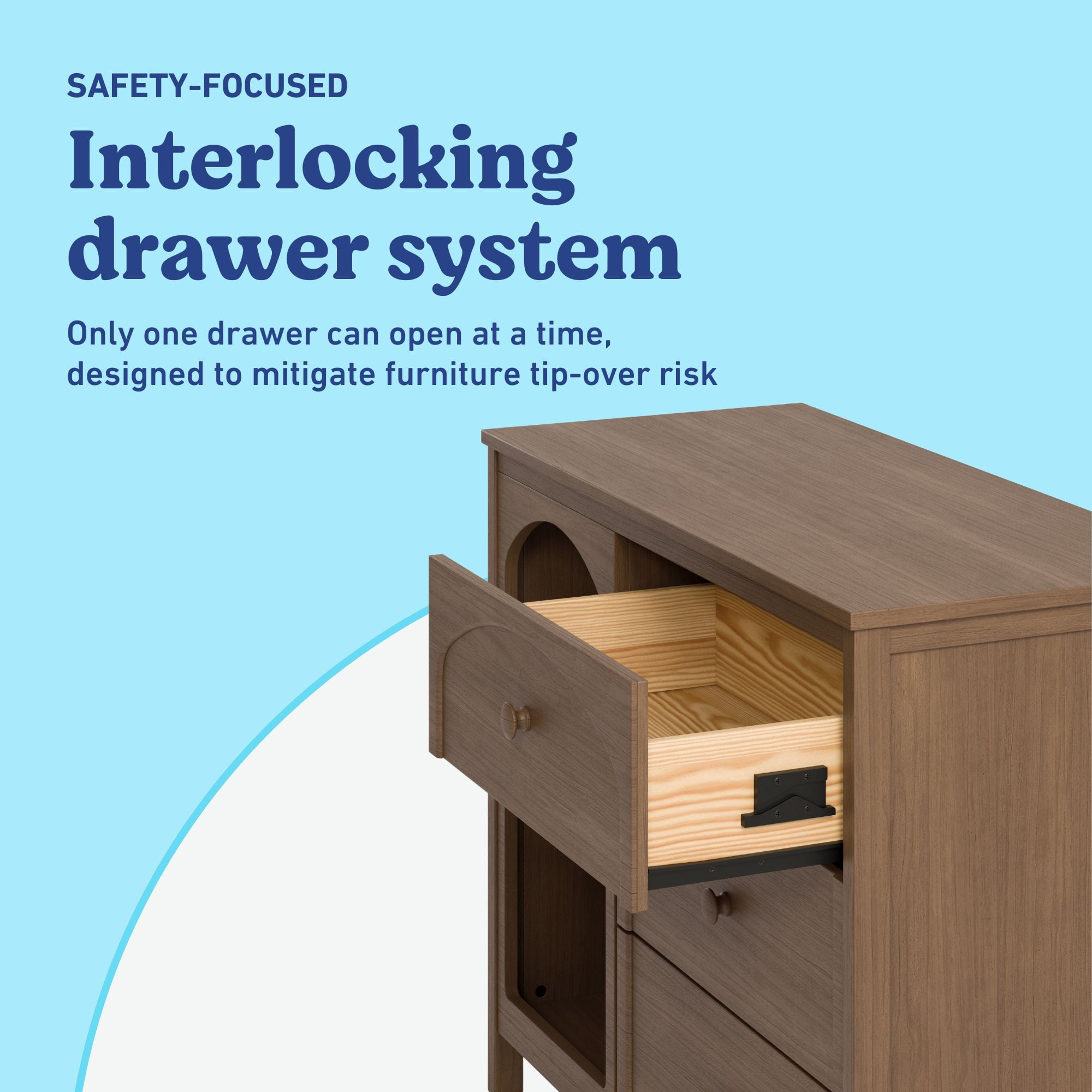 Graco Olivia 3 Drawer Combo Dresser, Hazelnut