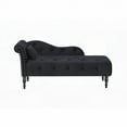 thumbnail image 5 of Aijia 60.6" Velvet Chaise Lounge with Wood Legs & Pillow, Elegant Retro Style, 5 of 6