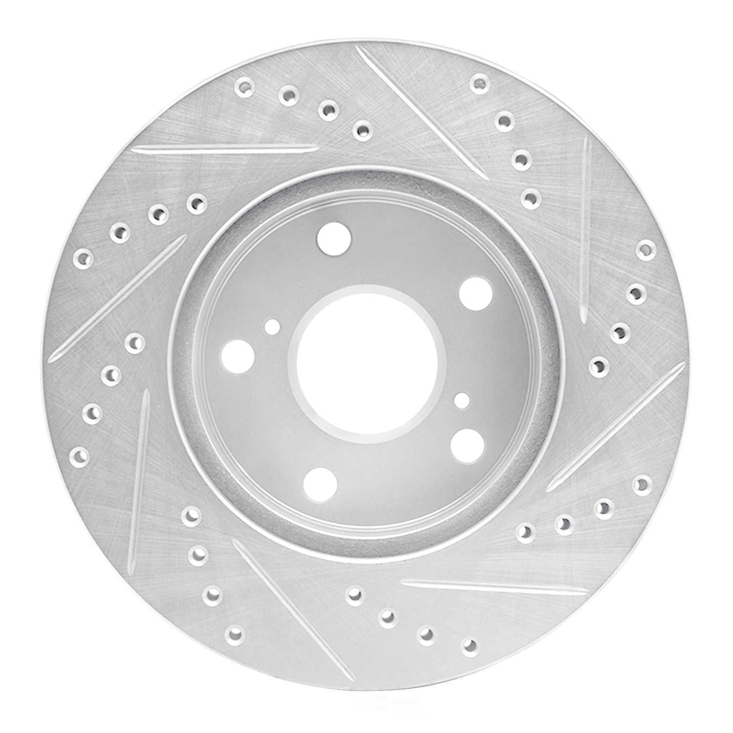 Dynamic Friction Company 631-76111L DFC Brake Rotor - Drilled And Slotted - Silver