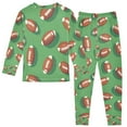 thumbnail image 2 of FORMRS Toddler Unisex Long Sleeve Top and Pants Pajama Set 2-Piece Sleepwear, Sizes 18M-8Y, American Footballs, 2 of 6