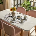 thumbnail image 3 of Home Sweet Table Cloths for 3 Foot Rectangle Tables, Wreath Botanical Farmhouse Plants Beige Patio Waterproof Elastic Fitted Tablecloths, Washable Rectangular Table Cover for Camping, 3 of 8