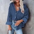 thumbnail image 2 of gakvbuo Sweaters For Women Fall Fashion 2022Fashion Women Solid Color Long Sleeve Comfortable Breathable V-Neck Shirt Tops, 2 of 6
