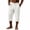 #0202-White, variant on Betivan Men's Linen Capri Pants Elastic Waist Solid Color Breathable Lightweight Calf Length Loose Fit Beach Vacation Outdoor Daily Trousers