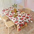 thumbnail image 3 of Red Strawberry Plants Fruit White Pattern Rectangle Tablecloth 60"x120",Waterproof Polyester Rectangle Table Cloth, Wipeable Spillproof Polyester Tablecloth for Dining, Camping, Indoor and Outdoor, 3 of 6