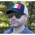 thumbnail image 4 of Mexico Flag Hat for Men and Women – El Tricolor Snapback Trucker Baseball Cap by International Tie (Black/White), 4 of 7