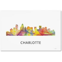 Trademark Fine Art 'Charlotte NC Skyline WB-1' Canvas Art by Marlene Watson
