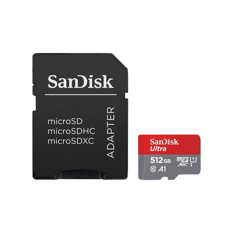 SanDisk 512GB Ultra microSDXC UHS-I Memory Card with SD Adapter (Up to 150  MBP/s) - SDSQUAC-512G-GN6MA 