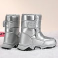 thumbnail image 4 of BOBOGOJP Boys Girls Toddler Snow Boots Waterproof Slip Resistant Outdoor Kids Winter Shoes Silver for Size 12, 4 of 7