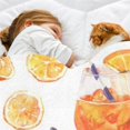 thumbnail image 4 of Couverture Simple en Forme de Cocktail Spritz Peint à la Main Orange Fruit pour Canapé Lit Douce Mignonne Polaire Moelleuse Printemps Été Couvertures Confortables pour Salon, 4 of 5