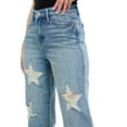 thumbnail image 5 of Judy Blue Full Size High Waist Rigid Magic Star Shaped Destroy 90's Straight Jeans Plus Size, 5 of 11
