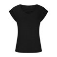 thumbnail image 4 of CEHVOM Femmes Casual Solide Couleur Pull Col Rond Manches Courtes T-shirt Tops Dégagement, 4 of 6