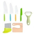 thumbnail image 2 of HOZVOMI 7PCS Toddler Knife Set - Non-Sharp Plastic Mini Chef Knives for Kids' Kitchen, Colorful and Safe Cooking Cutter Set for Fruits and Vegetables, 2 of 9