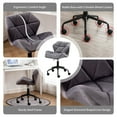 thumbnail image 2 of PROHIKER Vanity Stool Chair with 360° Swivel Rolling Wheels, Height Adjustable Makeup Desk Chair with Back, Furry Padded Seat Accent Furniture Office Vanity Chair for Living Room, Bedroom, Gray, 2 of 8