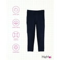 thumbnail image 6 of MeMoi  Thin Ribbed Comfort Stretch Cotton Blend Leggings - Girls - Female, 6 of 7