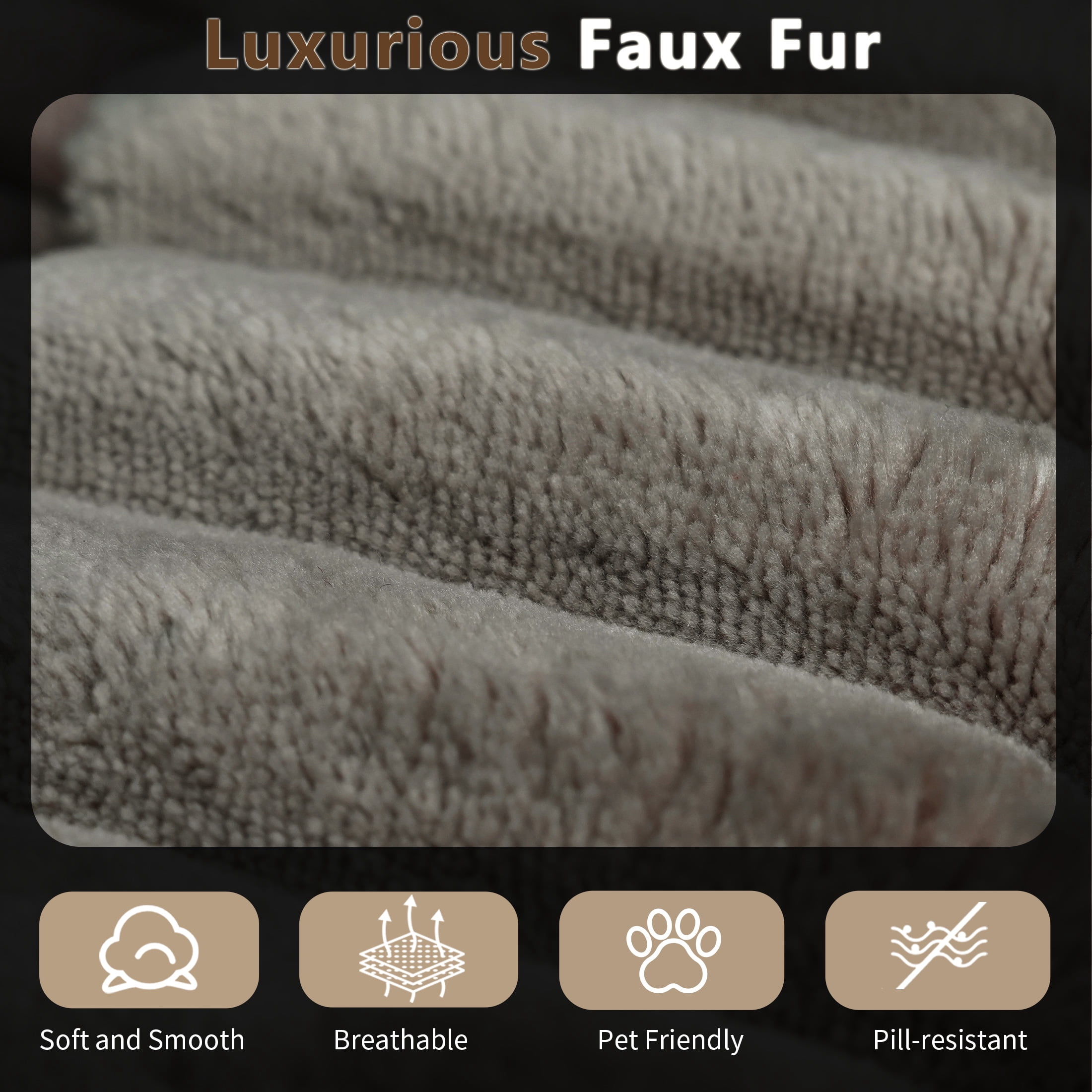 MOONMISS Chaise Lounge Chair Indoor,Oversized Upholstered Fluffy Plush Faux Fur Cloud Sofas Couches for Living Room,Camel