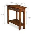 thumbnail image 5 of Leick Home 10056 Rustic Slate Recliner Wedge Table with Shelf, Rustic Oak, 5 of 17