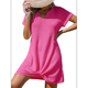 thumbnail image 1 of Vestido con Falda Protectora Solar, Informal, con Escote en V y , Color Rosa Rojo, Talla XXL, 1 of 6