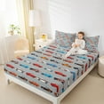 thumbnail image 4 of Castle Fairy Kids Children Colorful Car 4pcs Bed Sheets,Transportation Theme King Sheets,Cartoon Truck Super Cozy Sheet Set,Microfiber Bedroom Decor, 4 of 7