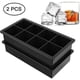 thumbnail image 1 of Silicone Ice Cube Trays 2-Pack, 8 Large Square Cubes per Tray for Whiskey, Cocktails, Soups, 1 of 5