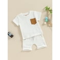 thumbnail image 3 of Bagilaanoe 2pcs Toddler Baby Boy Shorts Set Short Sleeve T Shirt Tops + Shorts 6M 12M 18M 24M 3T Kids Casual Summer Clothes, 3 of 7