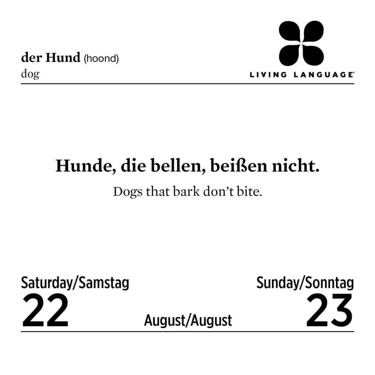 Living Language: German 2020 Day-To-Day Calendar (Other) - Walmart.com
