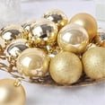 thumbnail image 2 of Christmas Ornaments 72ct Christmas Ball Ornaments Shatterproof Xmas Tree Hanging Balls Decorations Perfect for Halloween Decorations Holiday Wedding Christmas Decor(1.18", Gold), 2 of 9