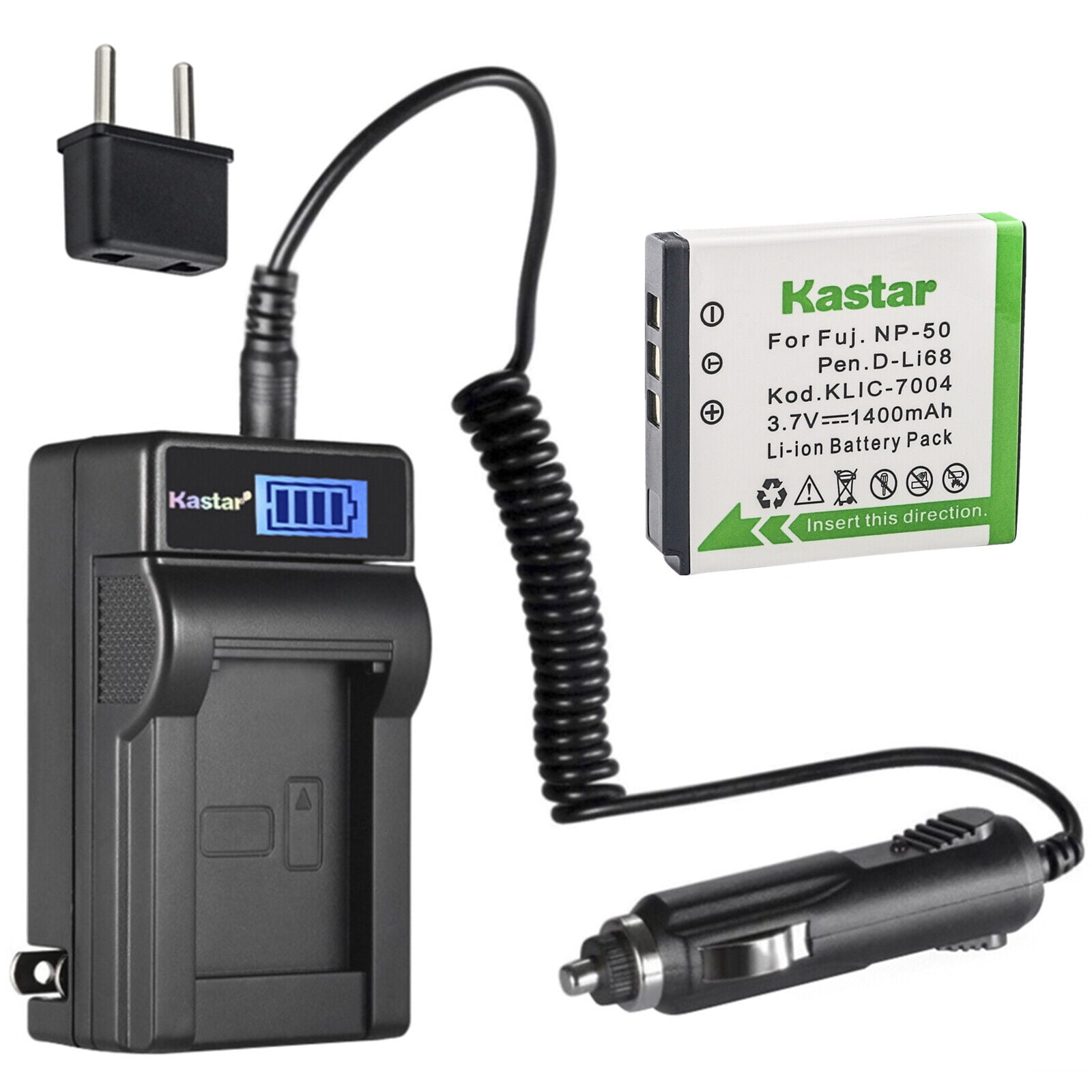 Kastar 1-Pack FNP-50 Battery and LCD AC Charger Compatible with