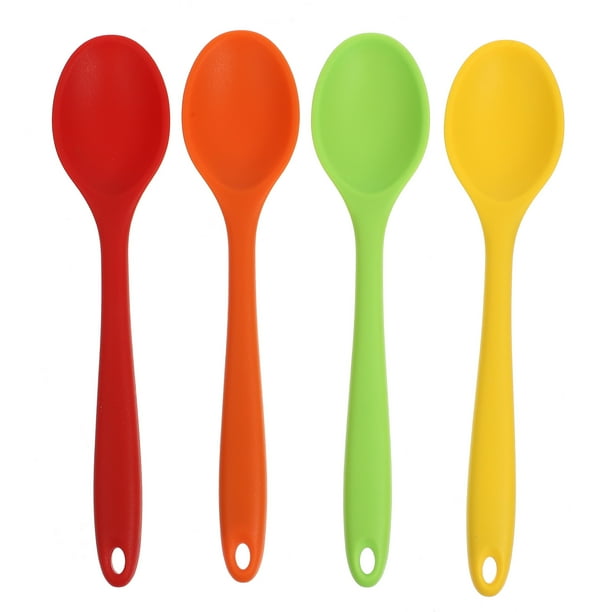 4pcs cucharas de silicona cucharas de sopa para cocinar cucharas de ensalada cucharas (color surtido)