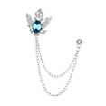thumbnail image 2 of fenteer 2xSuit Brooch with Chain Alloy Crown Rhinestone Brooches for Coat Shirts and Blue, 2 of 8