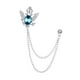 thumbnail image 2 of Broche de traje con cadena, Pin de solapa, Broche de cadena con borla de metal, Broche de solapa para hombre, Broche de águila, Pin para traje profesi Plata y azul, 2 of 9