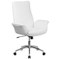thumbnail image 2 of Merrick Lane Ergonomic Mid-Back Executive Office Chair in Contemporary White Faux Leather With Flared Arms And Adjustable Height, 2 of 14