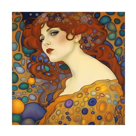 Canvas Wall Art - Tina Lavoie 'Art Nouveau Beauty III' Wall Art for Living Room, Bedroom, or Office Décor by Trademark Fine Art - 18 x 18 Inches