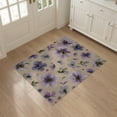 thumbnail image 3 of ODIKA 3'x5' Lavender Watercolor Floral Design Washable Accent Rug Artistic Botanical Blooms With Scattered Petals Contemporary Style Graphics Pet Friendly, Non-Shedding Mat for Bedside, Nursery Room, 3 of 7