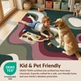 thumbnail image 4 of Design&I 2'x3' Washable Accent Rug Deep Green Abstract Waves and Circular Motifs Elegant Flowing Lines Geometric Accents for Kitchen, Pet Station, Friendly & Non-Slip Built-In Grip, 4 of 7