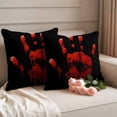 thumbnail image 2 of Halloween Outdoor Waterproof Pillow Covers, Horror Blood Palm Print Halloween Decorative Square Throw Pillowcase Sofa Cushion Sham for Patio/Couch/Chair, 16"x16" 2 Pack, 2 of 8