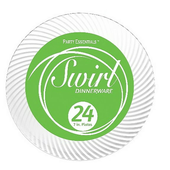 1 - Party Essentials 7" Swirl Plates - Clear 24 Ct.