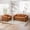 Orange + Primary Living Space + Chenille + 3 Seat, variant on 71" 2-in-1 Pull Out Foldable Loveseat Sofa Bed with Armrest & Backrest Pillows, Convertible Chenille Boneless Cloud Floor Mattress Sleeper Lounge Couch for Living Room Bedroom Guestroom Dorm, Ivory