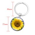 thumbnail image 3 of Key Ring Metal Glass Sunflower Pendant Keychain Key Holder for Valentine Day, 3 of 7
